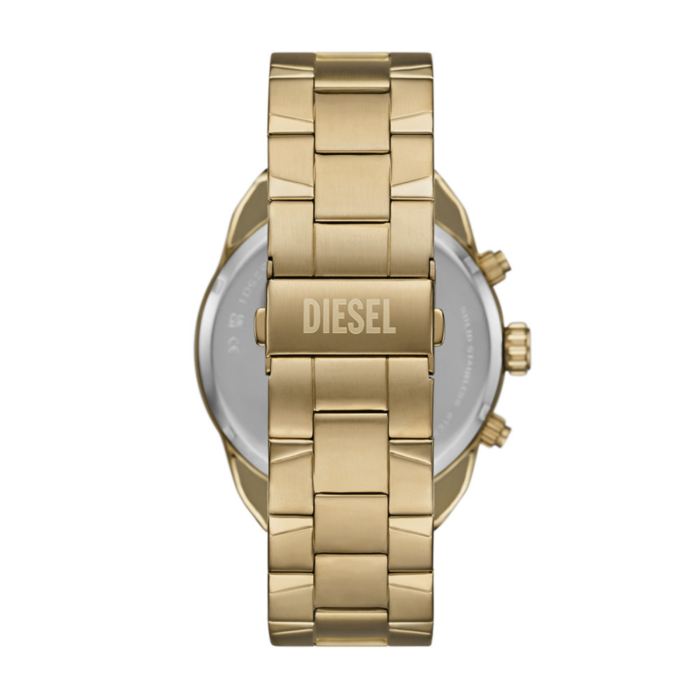 Gold Diesel watch on a white background