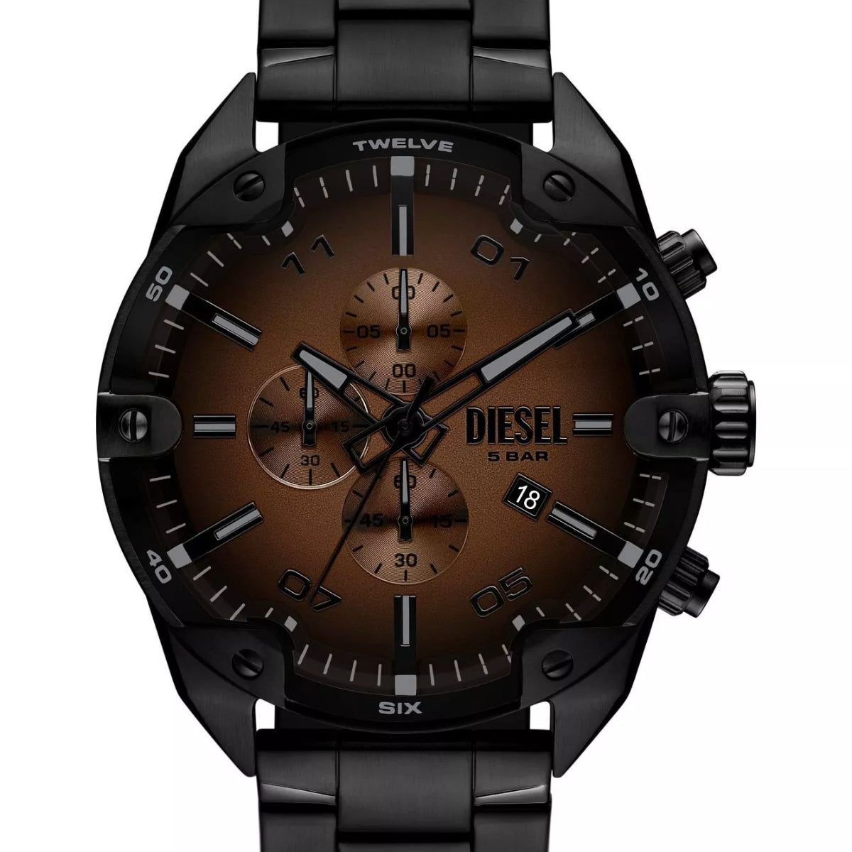 Diesel Spiked Quartz Two tone Dial Analog chronograph Men's Watch DZ4691