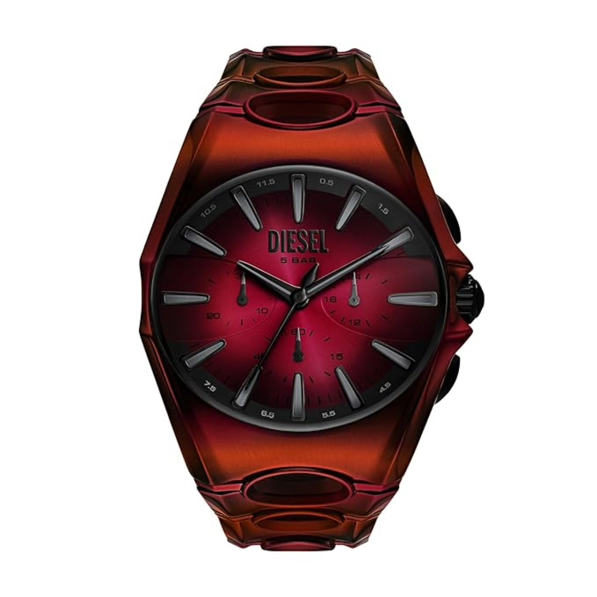 Red Diesel watch with a white background