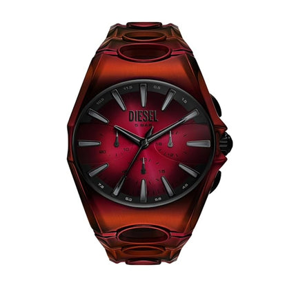 Red Diesel watch with a white background