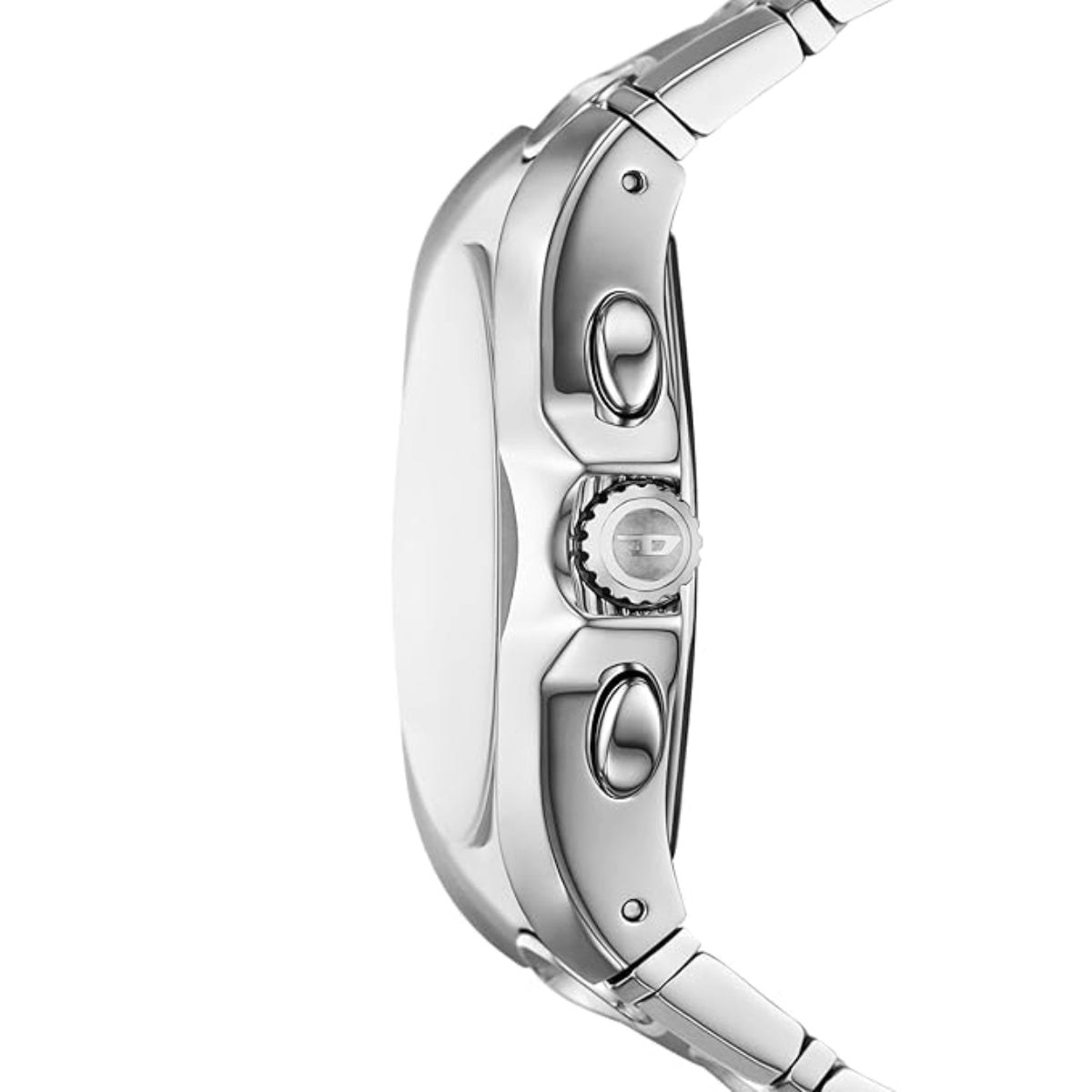 Diesel D-Curve Oval Silver Dial Chronograph Analog Men Watch DZ4694