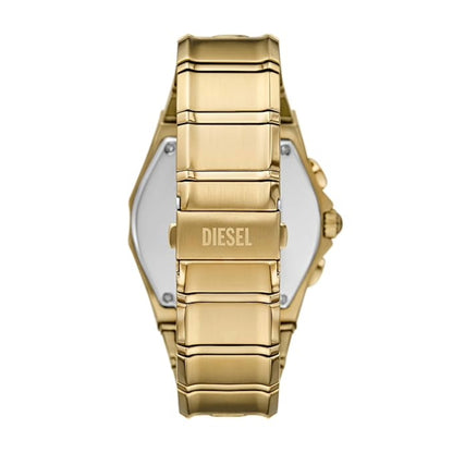 Diesel D-Curve Oval Gold Dial Analog Chronograph Men's Watch DZ4695
