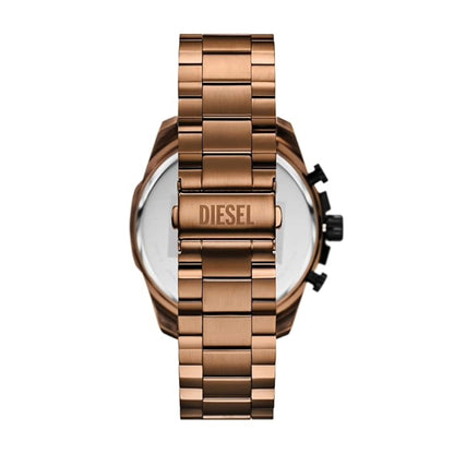 Rose gold Diesel watch on a white background