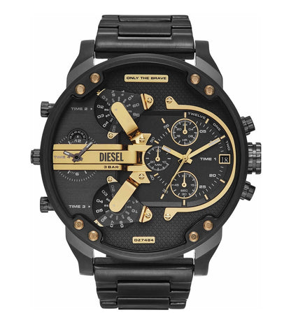 DZ7484 Diesel | Mr.Daddy 2.0 Black Gold Tone Dial Watch (Men)