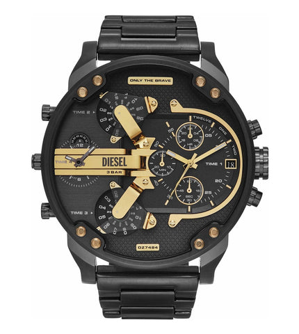 DZ7484 Diesel | Mr.Daddy 2.0 Black Gold Tone Dial Watch (Men) - Buy Now at Sai Creations Watches