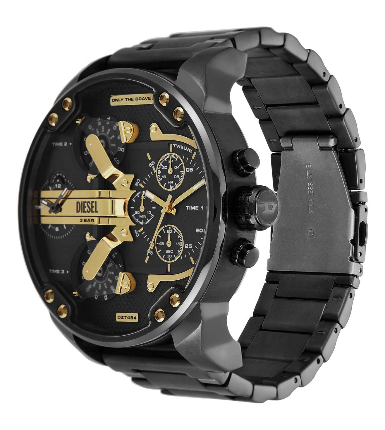 DZ7484 Diesel | Mr.Daddy 2.0 Black Gold Tone Dial Watch (Men)