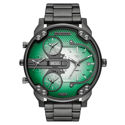 Diesel Mr Daddy Slim Quartz Green Dial Analog Chronograph Men's Watch DZ7488