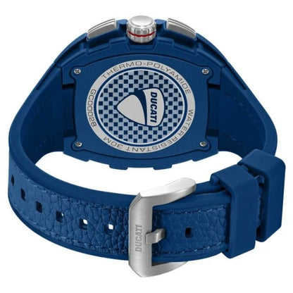 Blue watch with visible Ducati logo on a white background