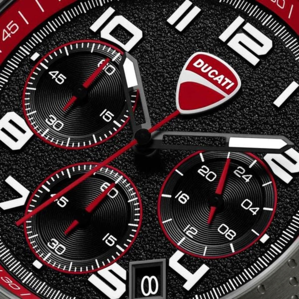 Ducati branded watch with a black and red design