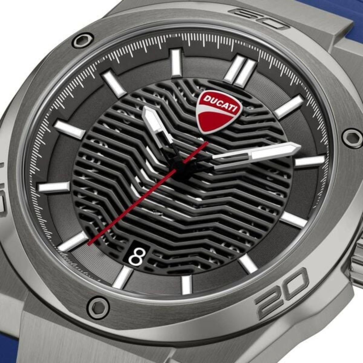 Watch with Ducati logo on the dial