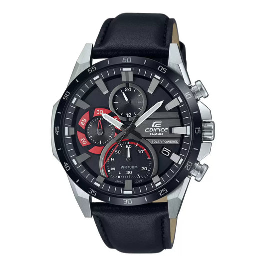 ED549 | CASIO Edifice Black Solar Chronograph Men's Watch