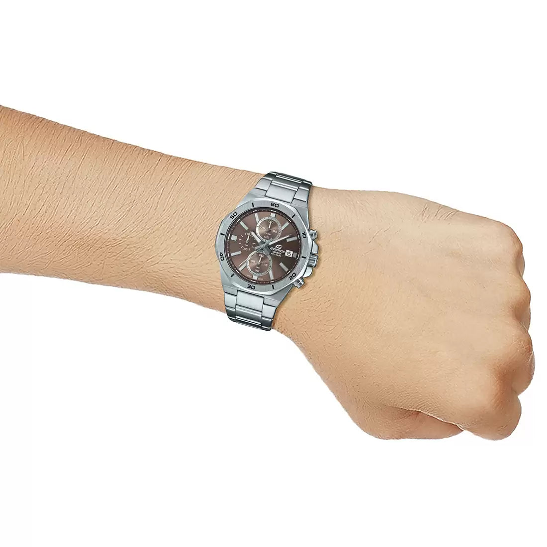 ED585 | CASIO Edifice Silver Chronograph Men's Watch