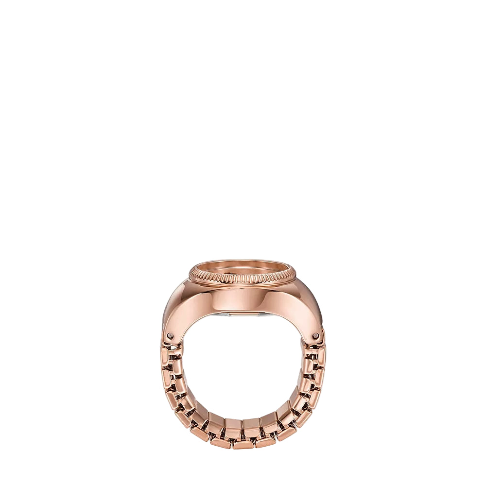 Fossil Two-Hand Rose Gold-Tone Stainless Steel Women Ring Watch ES5247