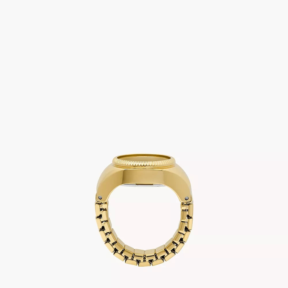 Fossil Two-Hand Gold-Tone Analog Stainless Steel Women Ring Watch ES5308