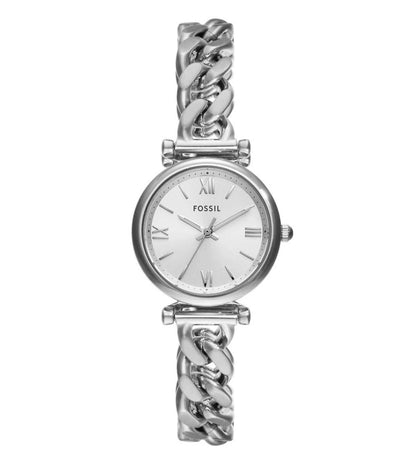 ES5331 FOSSIL | 28mm Silver Dial Carlie Analog Watch (Women)