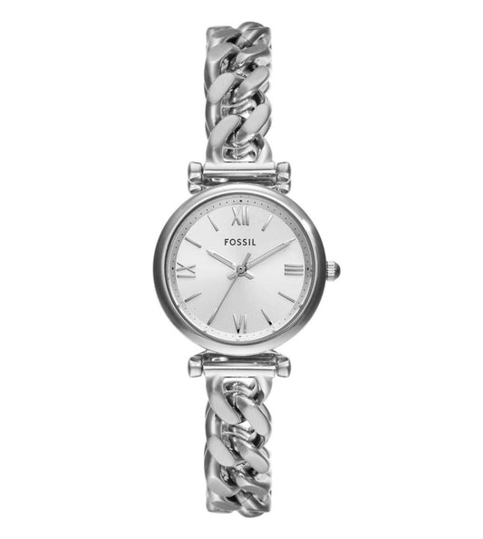 ES5331 FOSSIL | 28mm Silver Dial Carlie Analog Watch (Women)