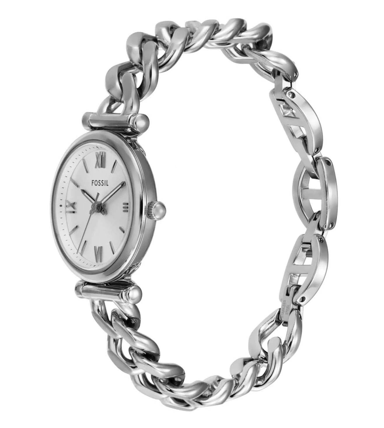 ES5331 FOSSIL | 28mm Silver Dial Carlie Analog Watch (Women)