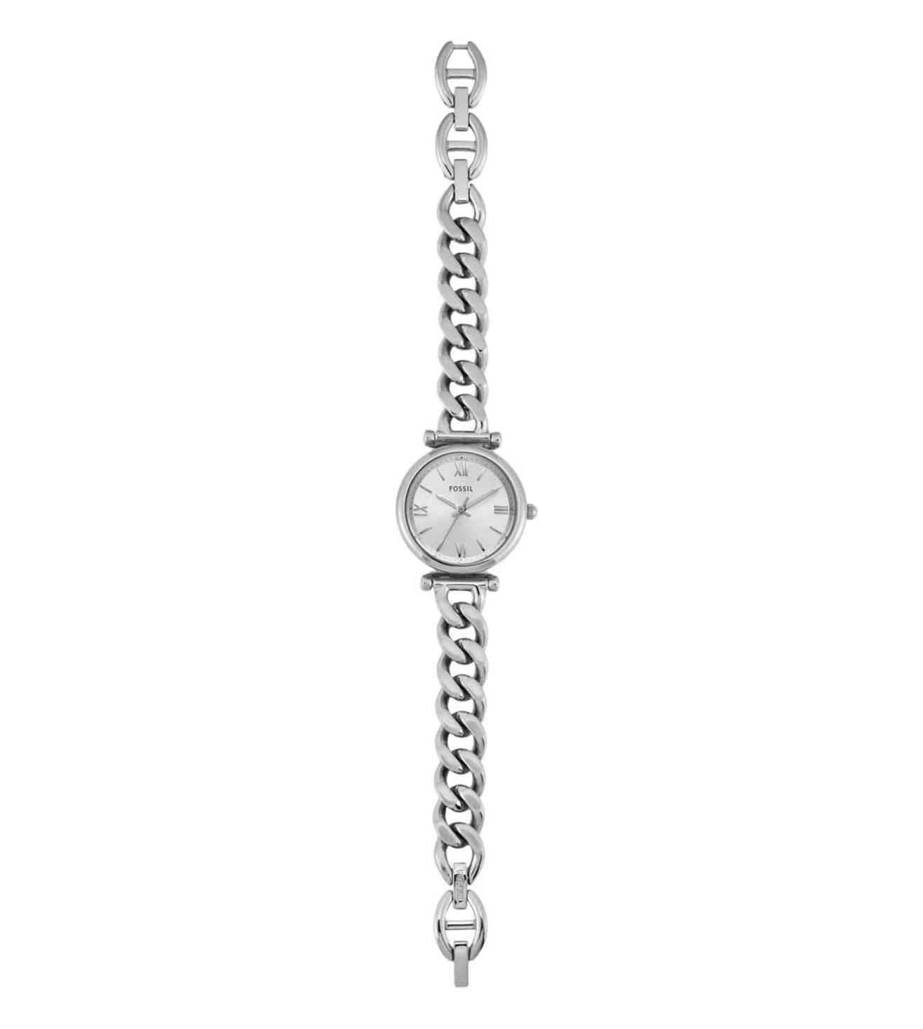 ES5331 FOSSIL | 28mm Silver Dial Carlie Analog Watch (Women)