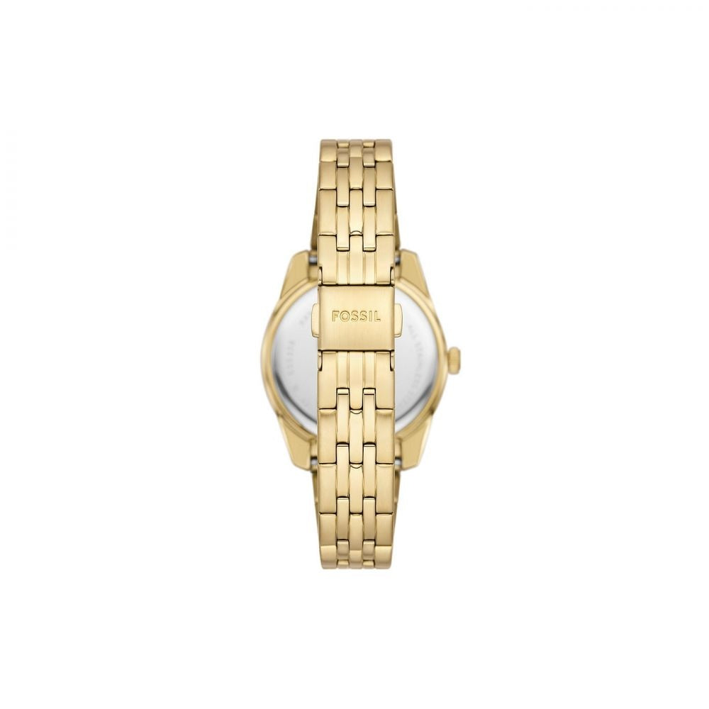 Fossil Scarlette Quartz Gold Dial Analog Stainless Steel Women Watch ES5338