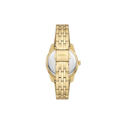 Fossil Scarlette Quartz Gold Dial Analog Stainless Steel Women Watch ES5338