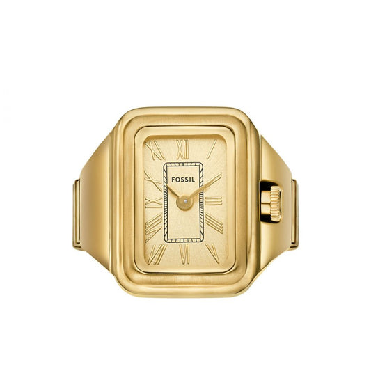 Fossil Raquel Quartz Gold Dial Analog Stainless Steel Women Ring Watch Watch