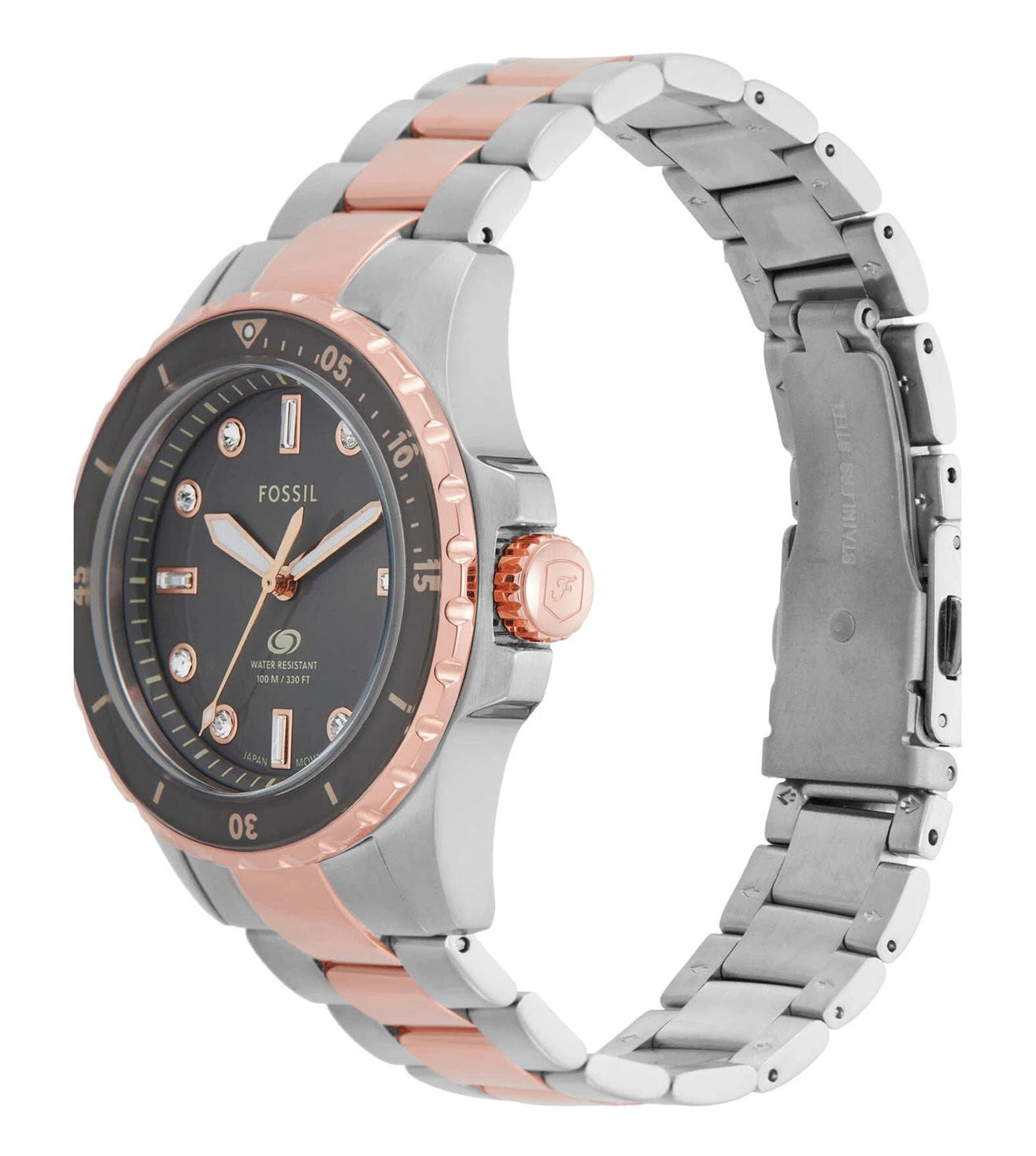 ES5348 FOSSIL | 36mm Grey Dial Dive Analog Watch (Women)