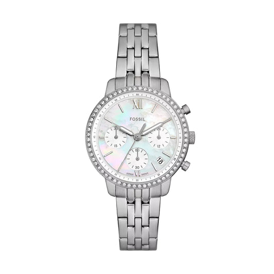 Fossil Neutra Quartz White Dial Analog Chronograph Women's Watch ES5357