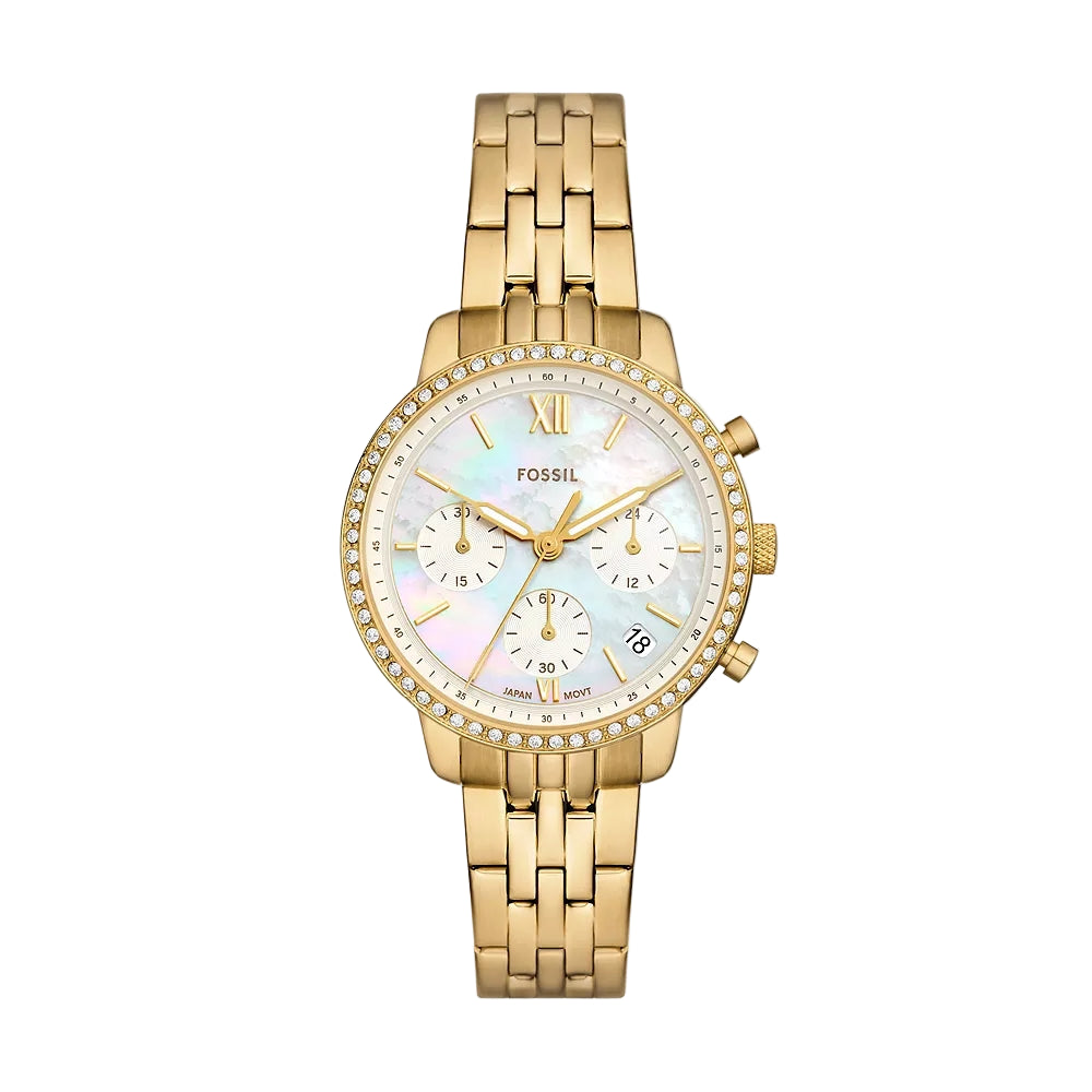 Fossil Neutra Quartz White Dial Analog Chronograph Women's Watch ES5358