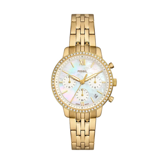 Fossil Neutra Quartz White Dial Analog Chronograph Women's Watch ES5358