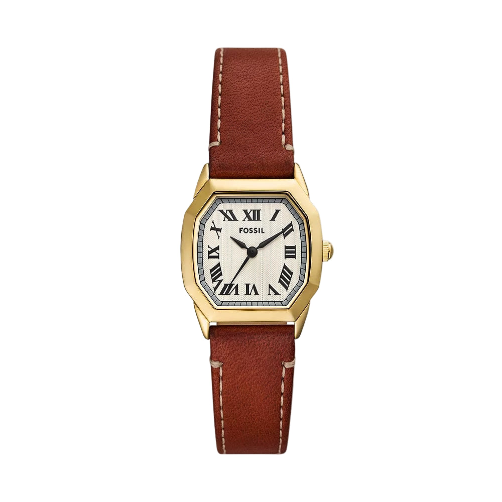Fossil Harlow Quartz Cream Dial Analog Leather Strap Women Watch ES5364