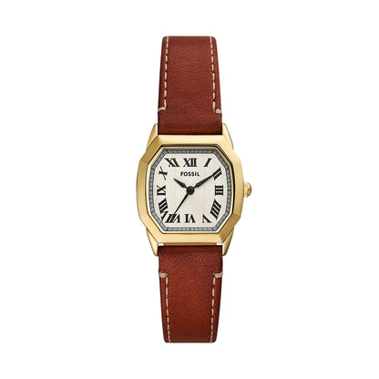 Fossil Harlow Quartz Cream Dial Analog Leather Strap Women Watch ES5364