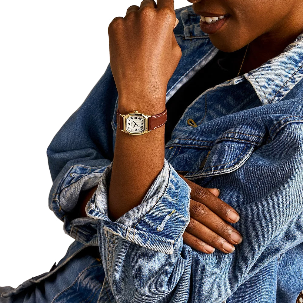 Fossil Harlow Quartz Cream Dial Analog Leather Strap Women Watch ES5364