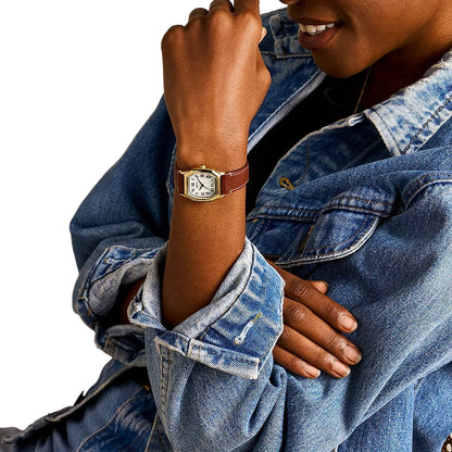 Fossil Harlow Quartz Cream Dial Analog Leather Strap Women Watch ES5364