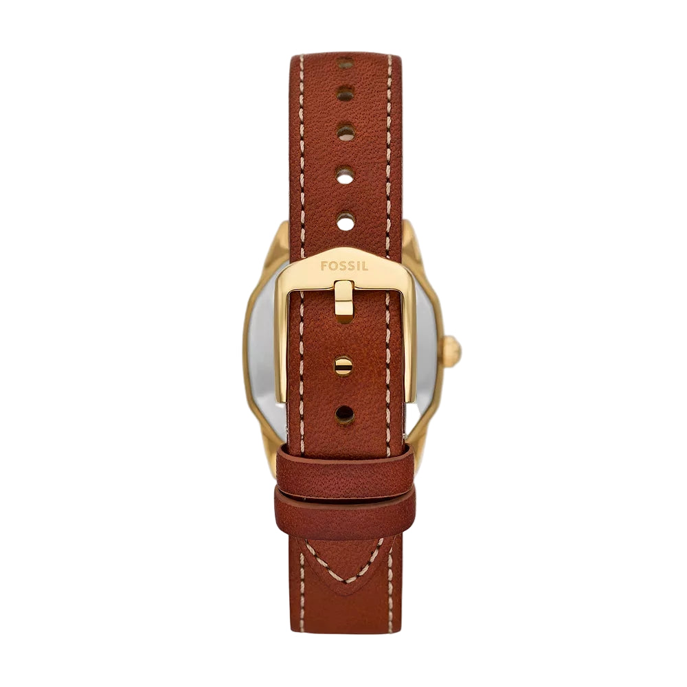 Fossil Harlow Quartz Cream Dial Analog Leather Strap Women Watch ES5364