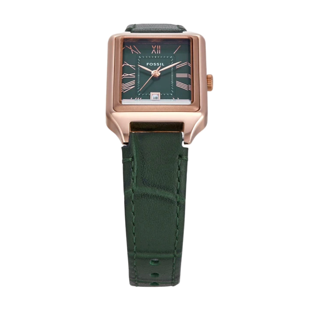 Fossil Raquel Quartz Green Dial Analog Leather Strap Women Watch ES5366