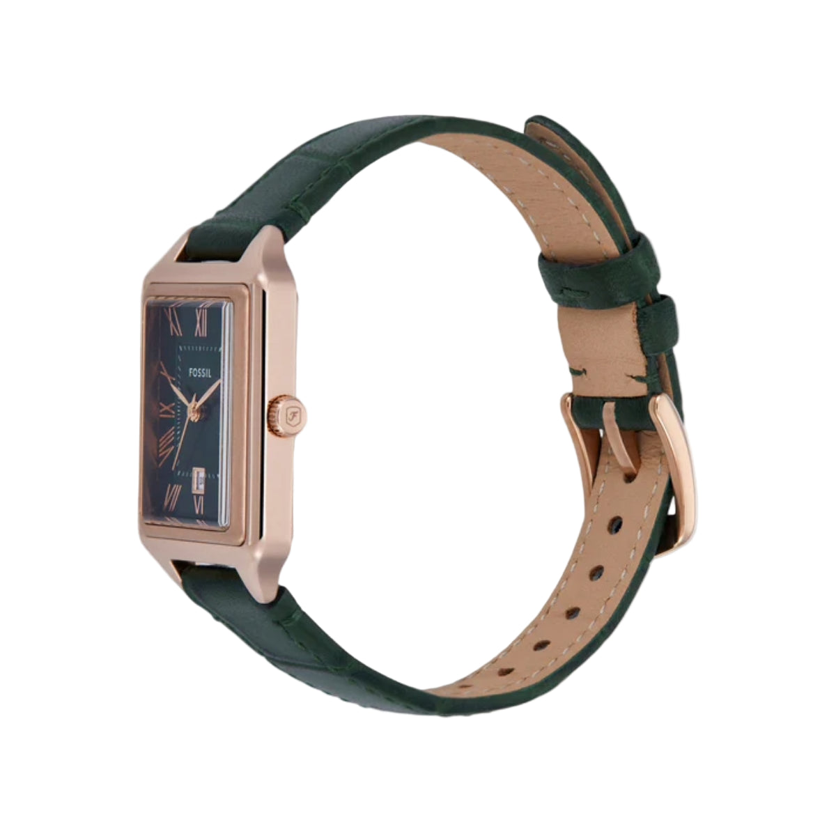 Fossil Raquel Quartz Green Dial Analog Leather Strap Women Watch ES5366
