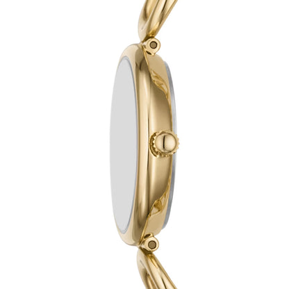 Fossil Carlie Quartz Three-Hand Gold-Tone Stainless Steel Women Watch ES5375