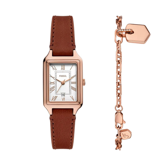 Fossil Raquel Quartz Three-Hand With Date Women Watch With Bracelet Set ES5377SET