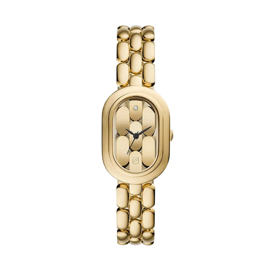 Fossil Sloan Quartz Gold Dial Analog Stainless Steel Women's Watch ES5380