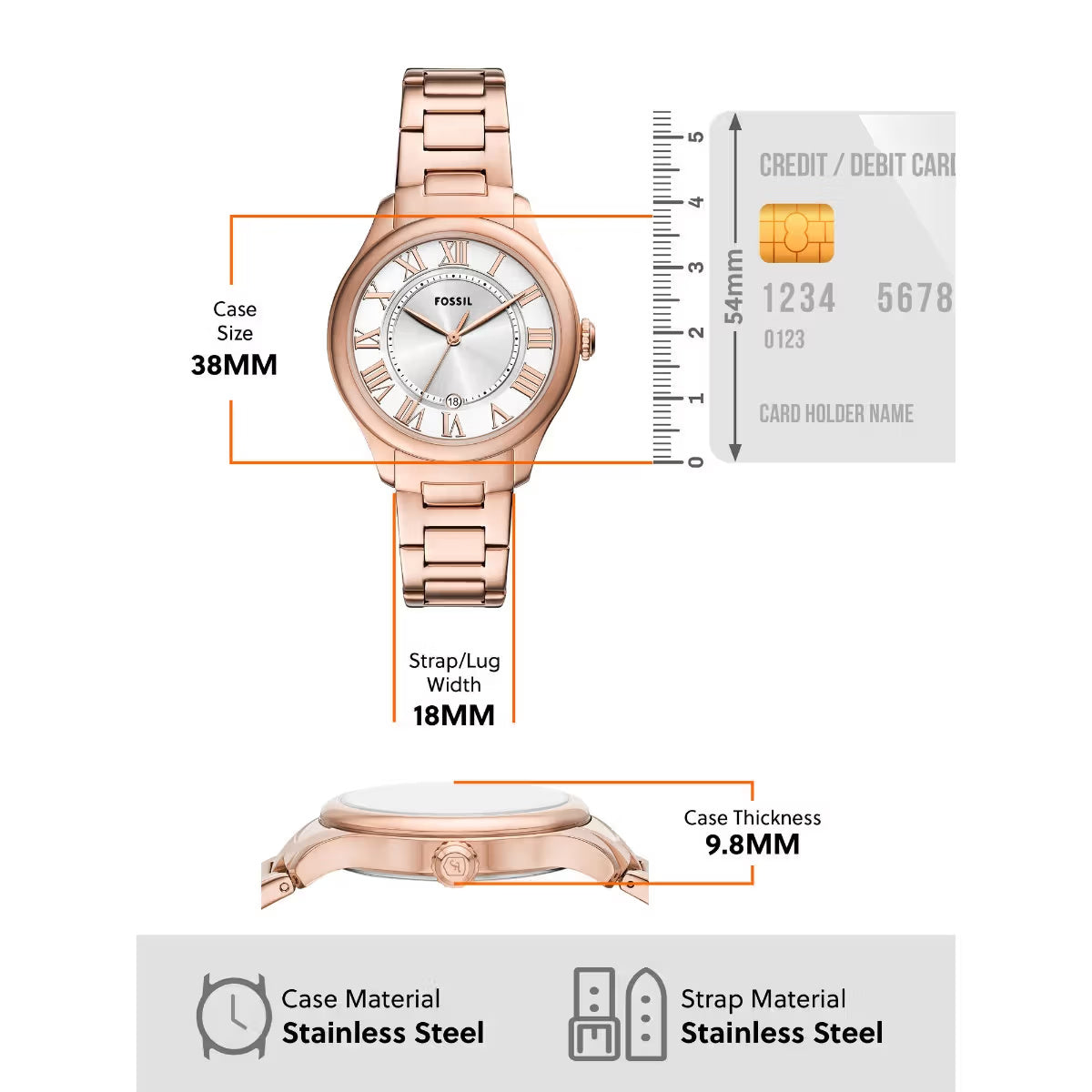 Fossil Gilmore Quartz Silver Dial With Date Analog Women's Watch ES5394