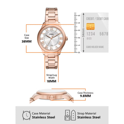 Fossil Gilmore Quartz Silver Dial With Date Analog Women's Watch ES5394
