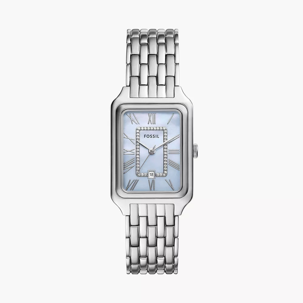 Fossil Raquel Quartz Mother Of Pearl Dial Analog Stainless Steel Women Watch ES5402