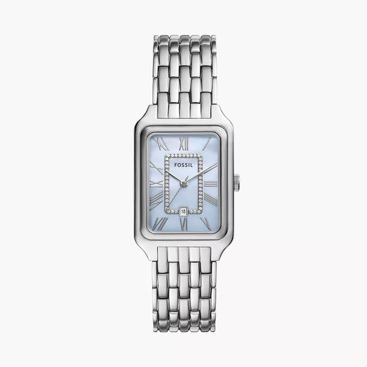 Fossil Raquel Quartz Mother Of Pearl Dial Analog Stainless Steel Women Watch ES5402