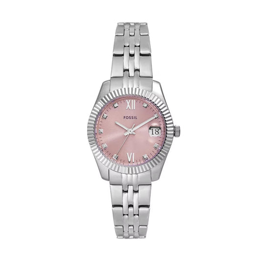 Fossil Scarlette Quartz Three-Hand With Date Stainless Steel Women Watch ES5403