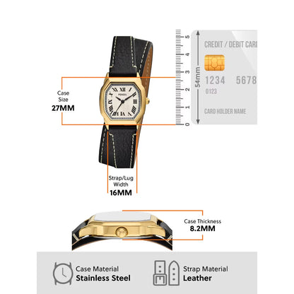 Fossil Harlow Quartz Cream Dial Analog Watch For Women ES5404