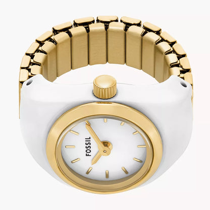 Fossil Quartz Two-Hand White Dial Analog Women Ring Watch ES5412