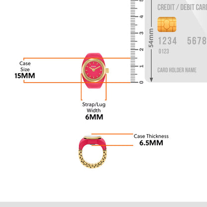 Fossil Quartz Two-Hand Pink Dial Stainless Steel Women Ring Watch ES5414