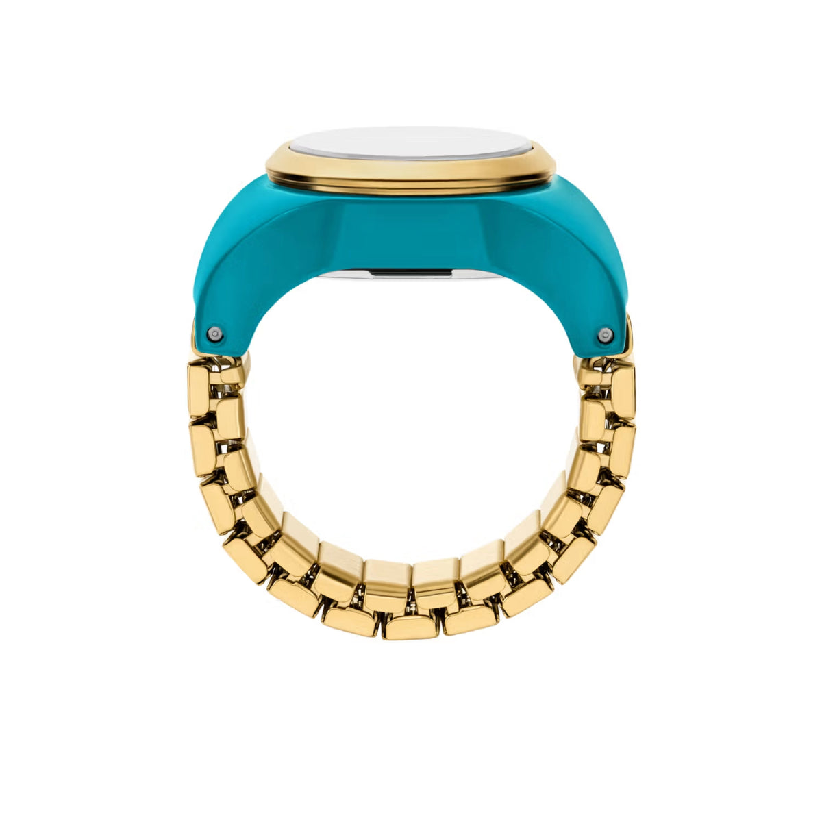 Fossil Quartz Two-Hand Blue Dial Stainless Steel Women Ring Watch ES5415