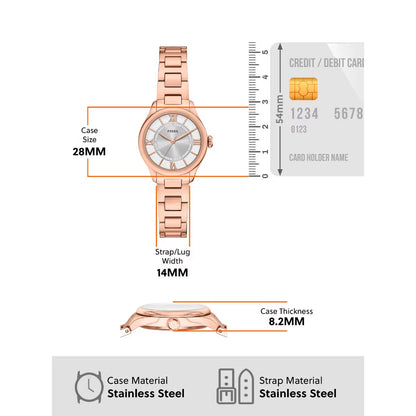 Fossil Gilmore Quartz Silver Dial Analog Stainless Steel Women Watch ES5420