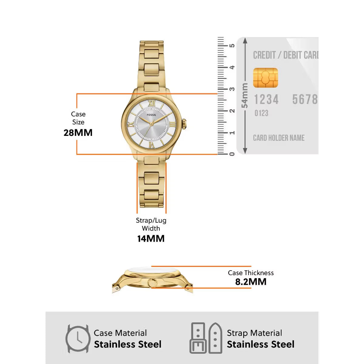 Fossil Gilmore Quartz Silver Dial Analog Stainless Steel Women Watch ES5421